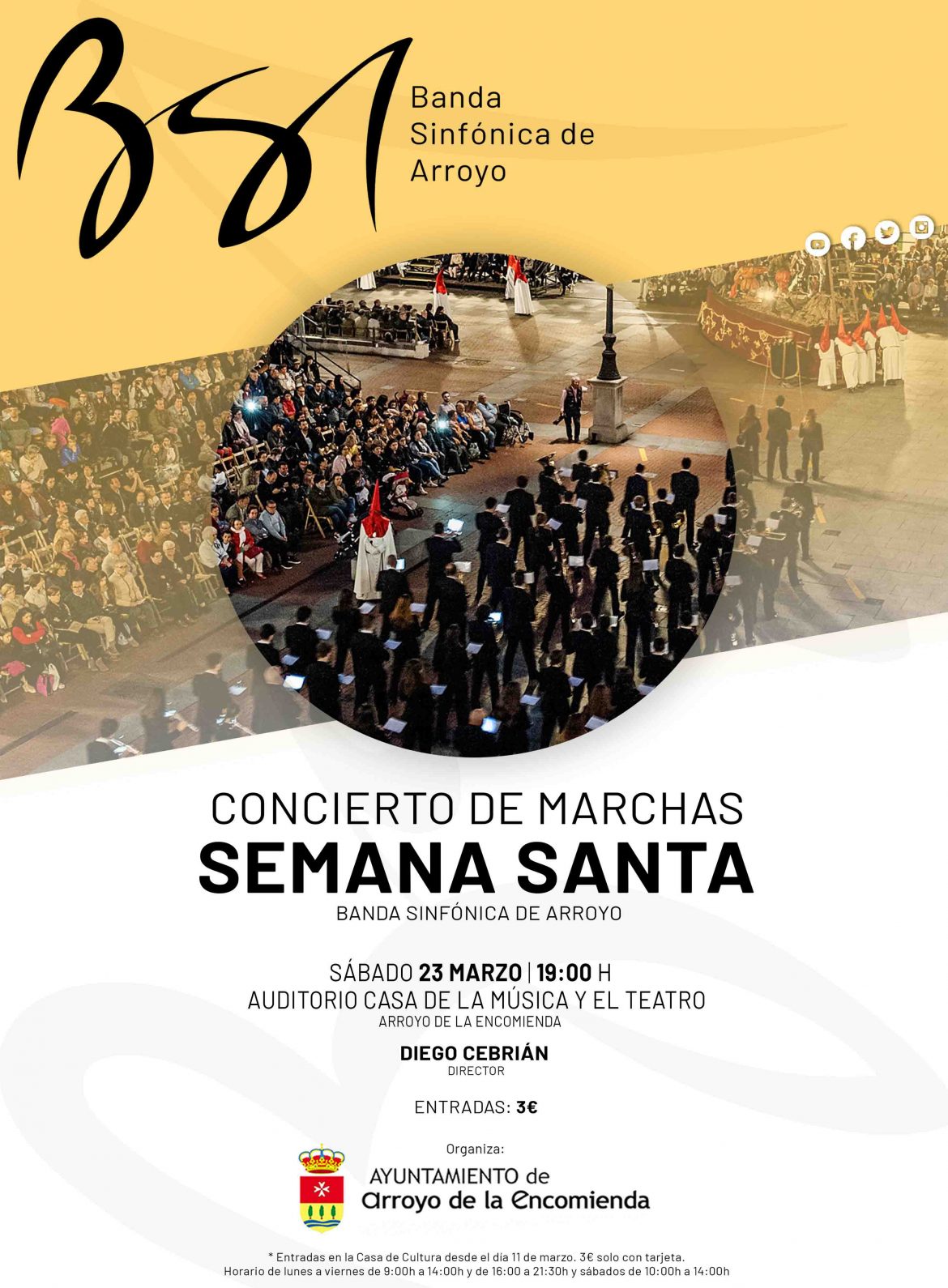 Concierto de la Banda Sinfónica de Arroyo en la Casa de la Música y el Teatro