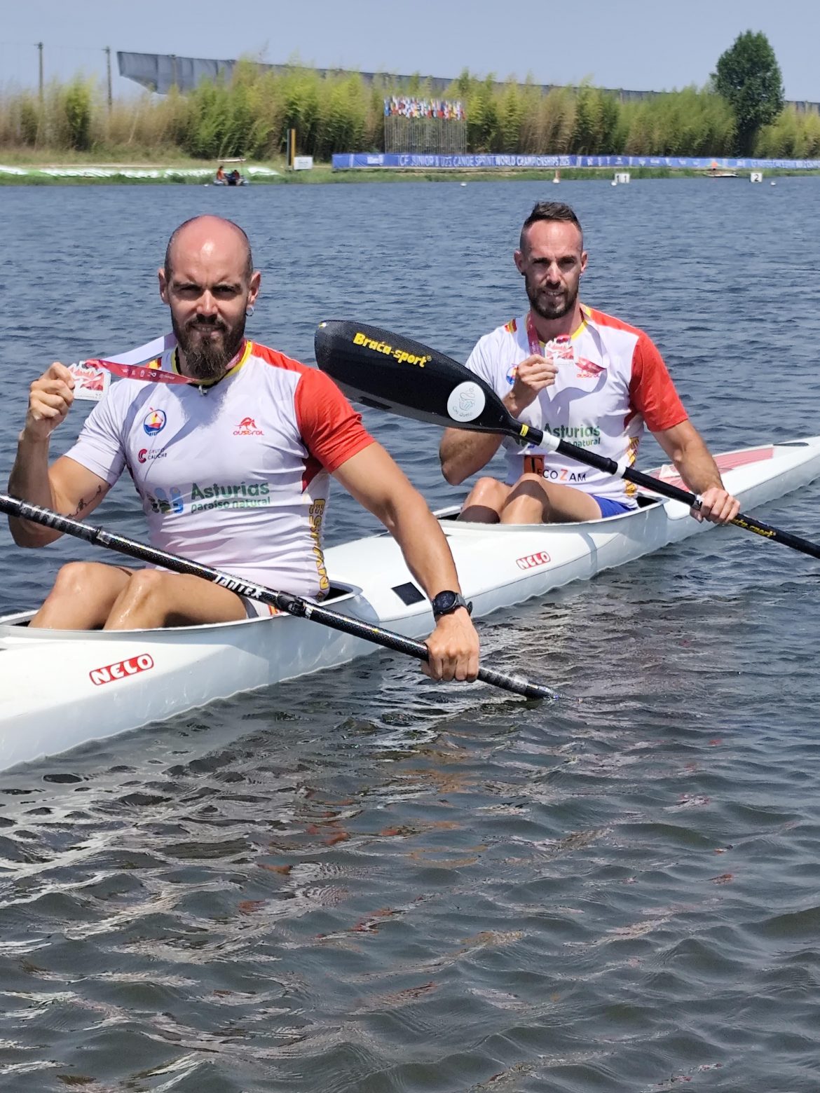 Alberto Macías y Javier Pedruelo en el Campeonato del Mundo de sprint máster en Portugal