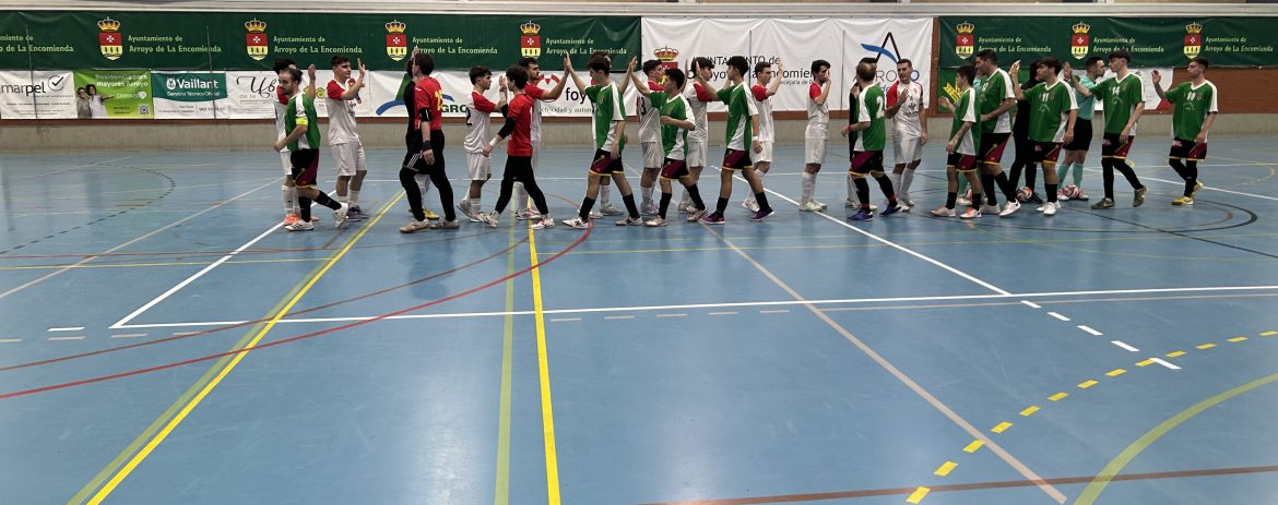 Los jugadores del Arroyo F.S. en la pasamanos antes del comienzo del partido. ENA
