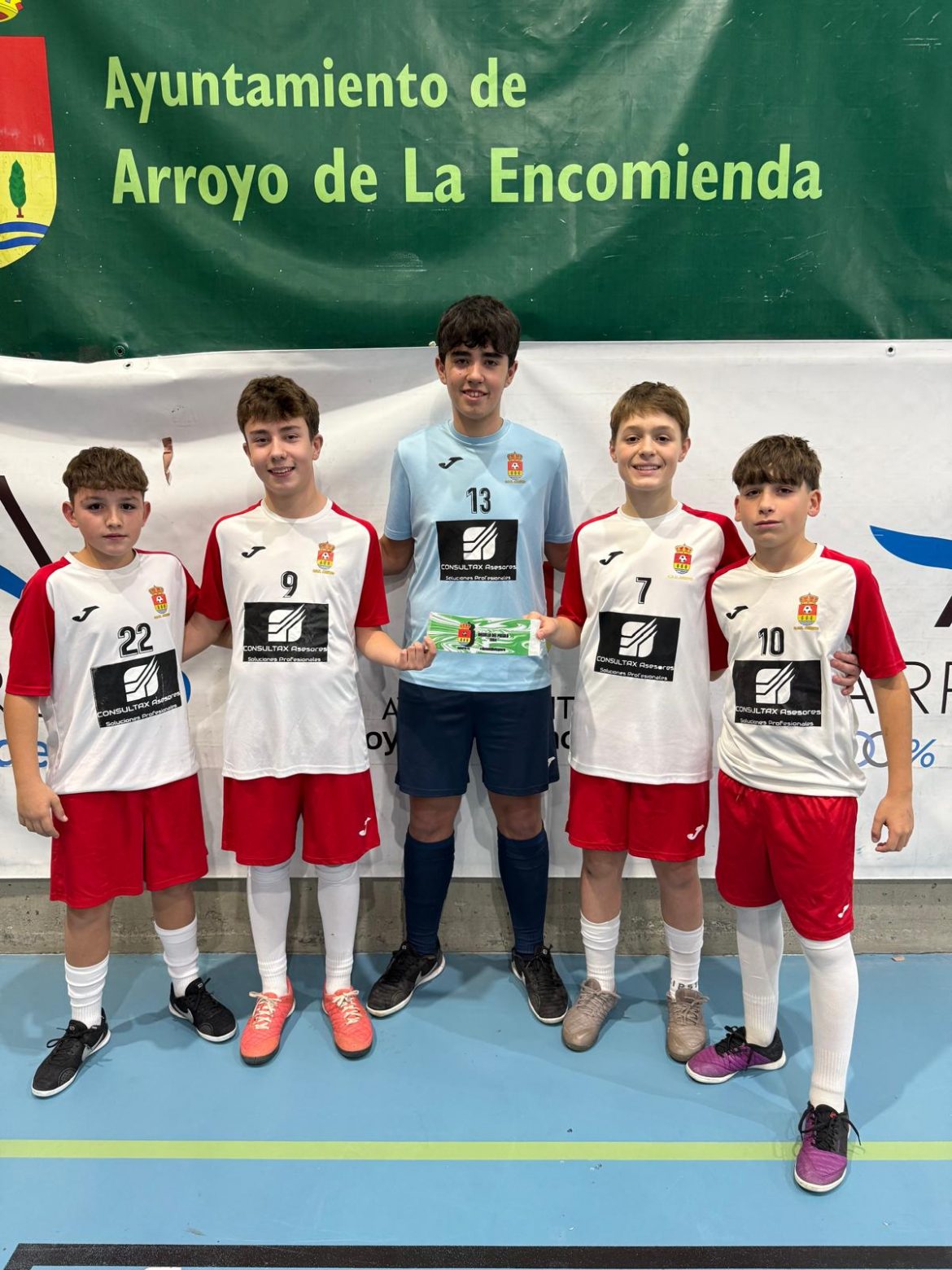 Los cinco jugadores preseleccionados por la sub-14 de Castilla y León. ENA