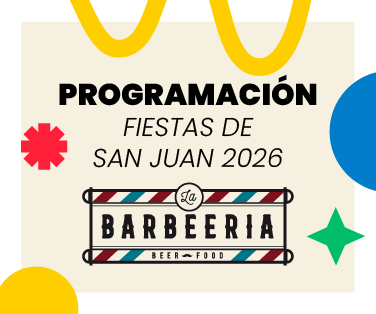Anuncio La Barbeeria: programación de Fiestas de San Juan 2026 en LBB