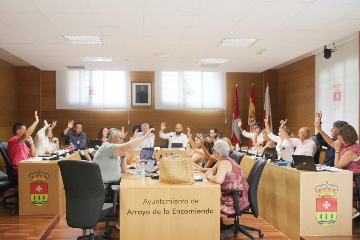 El Pleno de Arroyo de la Encomienda durante una de las votaciones. ENA