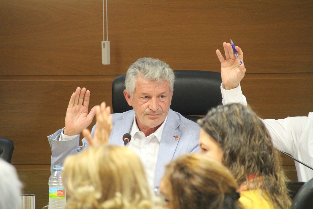Sarbelio Fernández votando a favor de la bajada de impuestos . ENA